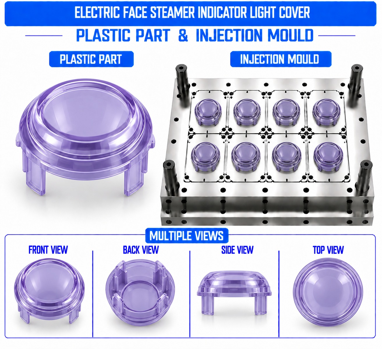 Electric Face Steamer Plastic Indicator Light Cover Mould and Moulding Service